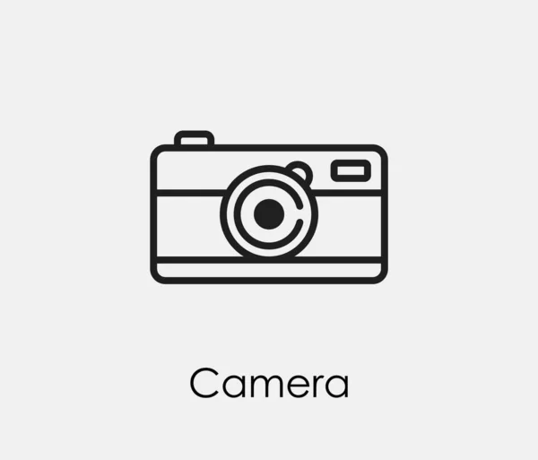カメラのベクトルアイコン デザイン プレゼンテーション ウェブサイトやモバイルアプリの要素 ロゴのためのラインアートスタイルのシンボル カメラのシンボルイラスト ピクセルベクトルグラフィックス ベクター — ストックベクタ