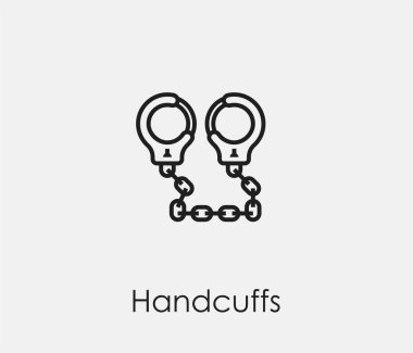 Kelepçe vektör simgesi. Çizgi Sanat Tasarım, Sunum, Web Sitesi veya Mobil Uygulamalar, Logo için Sembol. Kelepçe sembolü çizimi. Piksel vektör grafikleri - Vektör