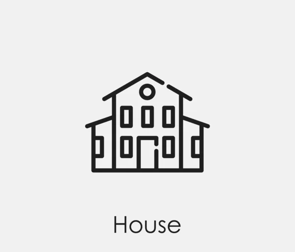 Будинок Вектор Значок Символ Стилі Лінійного Мистецтва Дизайну Презентації Веб — стоковий вектор