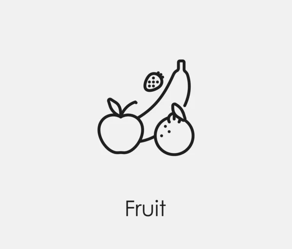 Icône Vectorielle Fruits Symbole Ligne Style Art Pour Design Présentation — Image vectorielle