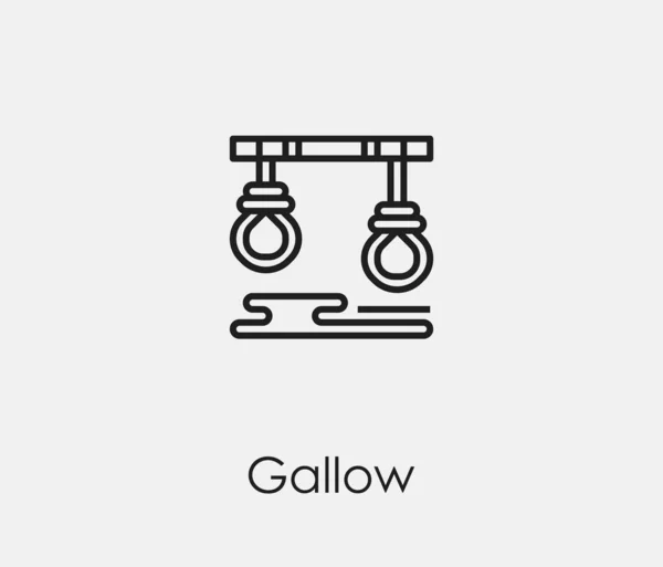 Gallow Vektor Ikon Symbol Linje Art Style Design Presentation Webbplats — Stock vektor