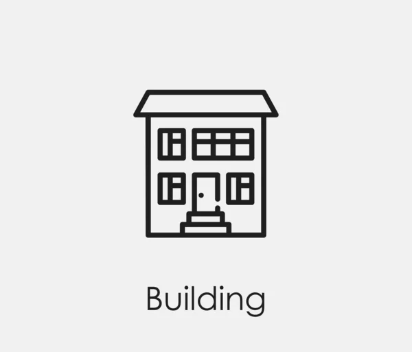 Ikona Wektora Budynku Symbol Stylu Line Art Dla Projektowania Prezentacji — Wektor stockowy