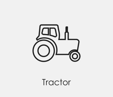 Çekici vektör ikonu. Çizgi Sanat Tasarım, Sunum, Web Sitesi veya Mobil Uygulamalar, Logo için Sembol. Traktör sembolü çizimi. Piksel vektör grafikleri - Vektör
