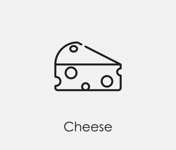 奶酪矢量图标 用于设计 网站或移动应用程序元素 标志的线条艺术风格符号 奶酪符号图解 Pixel矢量图形 — 图库矢量图片
