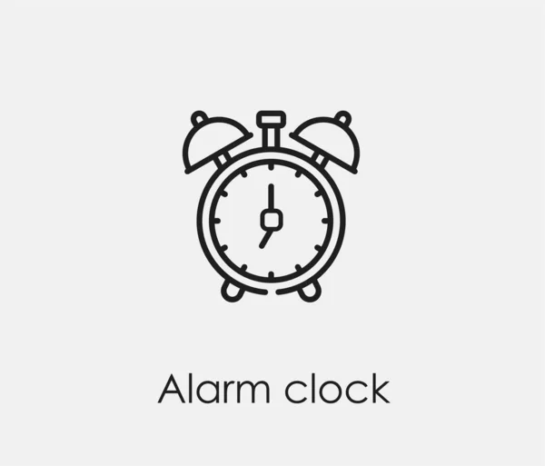 Icono Del Vector Del Reloj Alarma Símbolo Línea Estilo Arte — Vector de stock