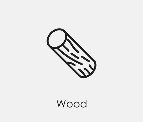 Trävektorikon Symbol Linje Art Style Design Presentation Webbplats Eller Mobile — Stock vektor