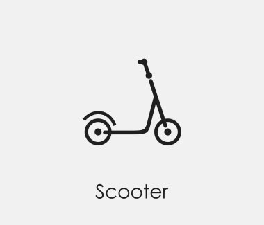 Scooter vektör simgesi. Çizgi Sanat Tasarım, Sunum, Web Sitesi veya Mobil Uygulamalar, Logo için Sembol. Scooter sembolü çizimi. Piksel vektör grafikleri - Vektör