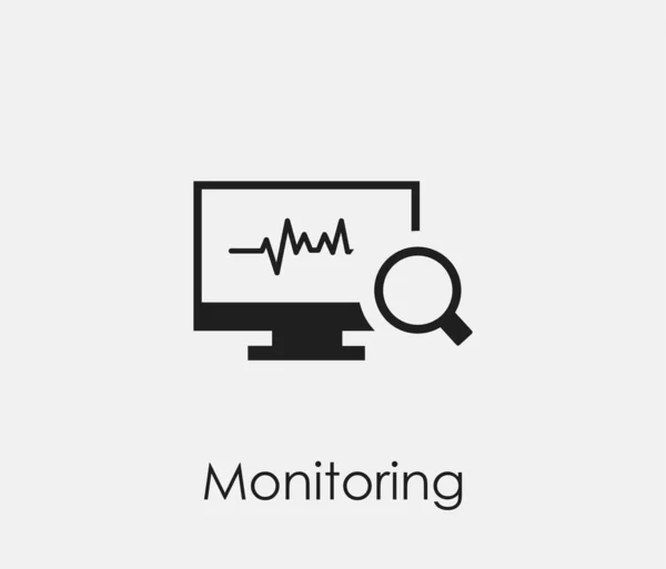 Ikona Wektora Monitoringu Symbol Stylu Line Art Dla Projektowania Prezentacji — Wektor stockowy