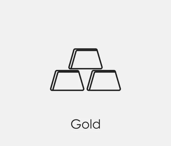 Guld Vektor Ikon Symbol Linje Art Style Design Presentation Webbplats — Stock vektor