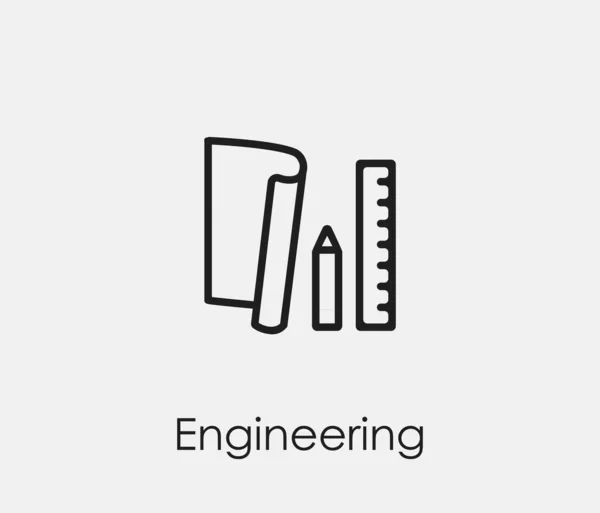 エンジニアリングベクトルアイコン デザイン プレゼンテーション ウェブサイトやモバイルアプリの要素 ロゴのためのラインアートスタイルのシンボル ツールのシンボルイラスト ピクセルベクトルグラフィックス ベクター — ストックベクタ