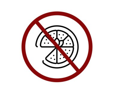 Pizza ikonu vektörü yok. Mobil konsept ve web tasarımı için doğrusal stil işareti. Pizza sembolü yok. Piksel vektör grafikleri - Vektör
