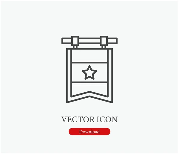 Icône Vectorielle Drapeau Militaire Symbole Style Line Art Pour Design — Image vectorielle