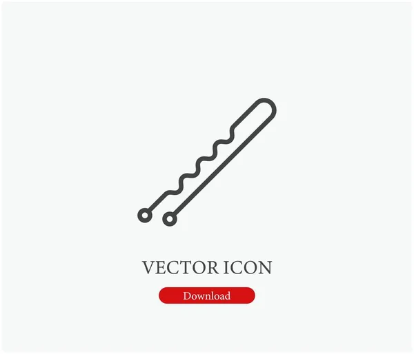 Icône Vectorielle Bobby Pin Symbole Ligne Style Art Pour Design — Image vectorielle