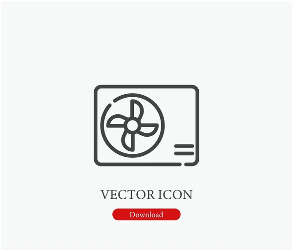 Hűtő Ventilátor Vektor Ikon Symbol Line Art Style Design Presentation — Stock Vector