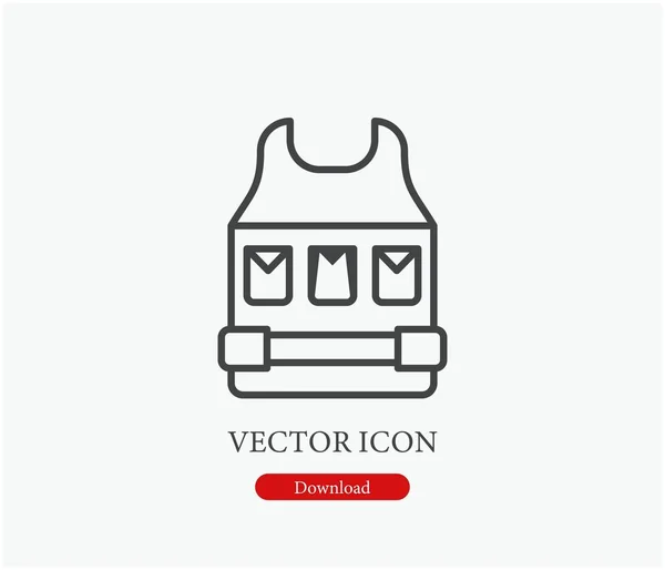 Куленепробивна Векторна Піктограма Символ Стилі Лінійного Мистецтва Дизайну Презентації Веб — стоковий вектор