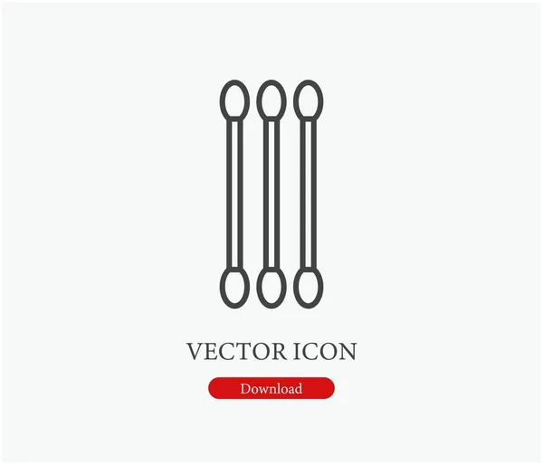 Cogollos Algodón Icono Vector Símbolo Línea Estilo Arte Para Diseño — Vector de stock