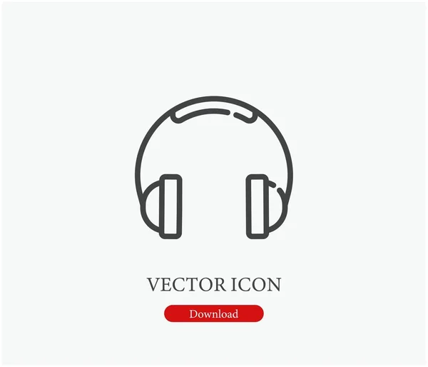 Значок Вектора Наушников Стилистике Line Art Дизайна Презентации Мобильных Приложений — стоковый вектор