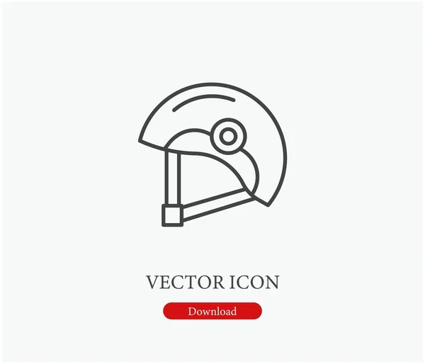 Icono Del Vector Del Casco Símbolo Línea Estilo Arte Para — Vector de stock