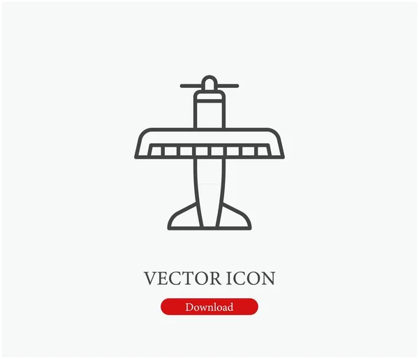 Icône Vectorielle Avion Symbole Ligne Style Art Pour Design Présentation — Image vectorielle