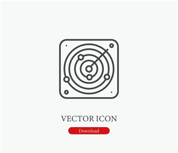 Ícone Vetorial Radar Símbolo Linha Art Style Design Apresentação Site — Vetor de Stock