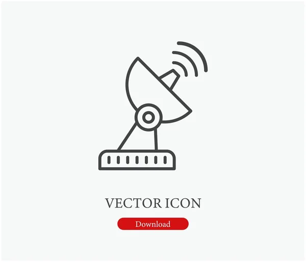 Icono Del Vector Satelital Símbolo Línea Estilo Arte Para Diseño — Vector de stock