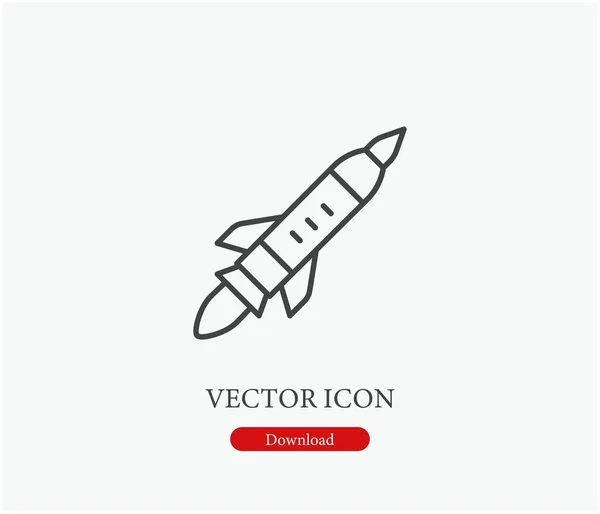 Icône Vectorielle Fusée Symbole Ligne Style Art Pour Design Présentation — Image vectorielle