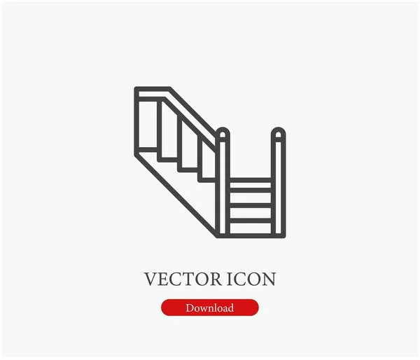 Значок Вектора Лестницы Стилистике Line Art Дизайна Презентации Мобильных Приложений — стоковый вектор