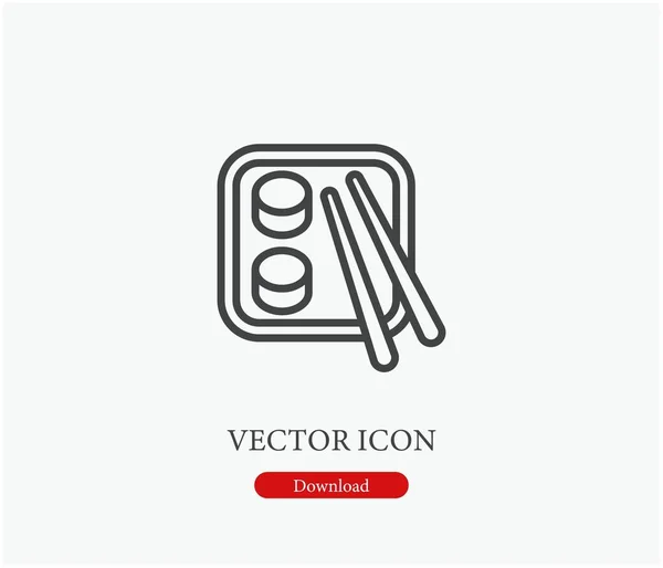 Icône Vectorielle Sushi Symbole Ligne Style Art Pour Design Présentation — Image vectorielle
