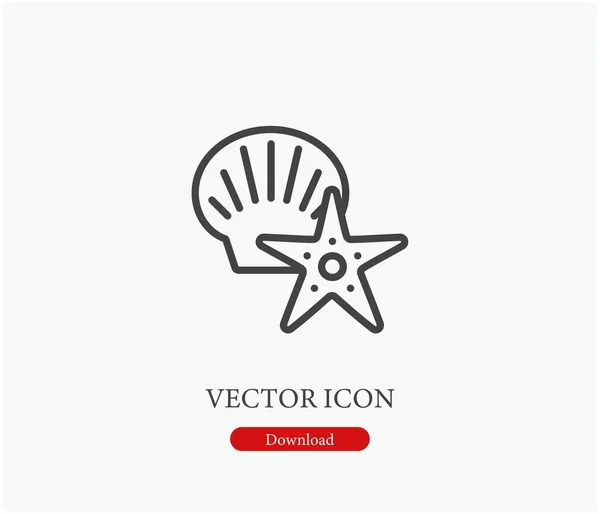 Значок Вектора Морской Звезды Стилистике Line Art Дизайна Презентации Мобильных — стоковый вектор