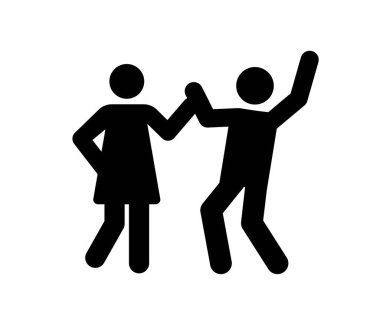 Dans eden vektör simgesi. Düzenlenebilir felç. Satır Sanat Biçimi Tasarım, Sunum, Web Sitesi veya Uygulama Elementleri Sembolü. Piksel vektör grafikleri - Vektör