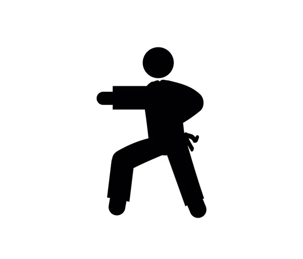 Karate Vektor Ikon Szerkeszthető Agyvérzés Symbol Line Art Style Design — Stock Vector