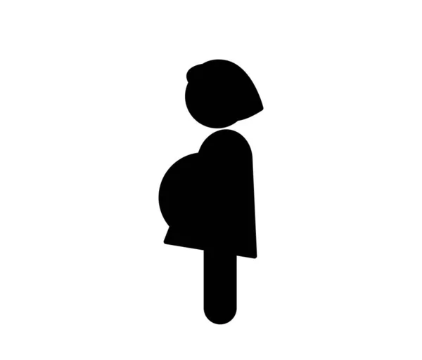 Ikona Vektoru Těhotné Ženy Upravitelná Mrtvice Symbol Stylu Line Art — Stockový vektor