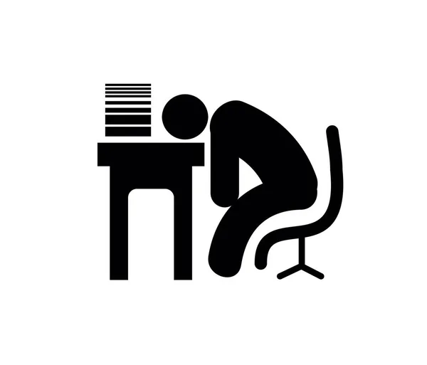 Ikona Śpiącego Pracownika Edytowalny Udar Symbol Stylu Sztuki Liniowej Projektowania — Wektor stockowy