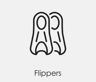 Flippers vektör simgesi. Çizgi Sanat Tasarım, Sunum, Web Sitesi veya Mobil Uygulamalar, Logo için Sembol. Piksel vektör grafikleri - Vektör