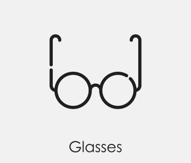 Gözlük vektör simgesi. Satır Sanat Biçimi Tasarım, Sunum, Web Sitesi veya Uygulama Elementleri Sembolü. Hesap makinesi sembolü çizimi. Piksel vektör grafikleri. 