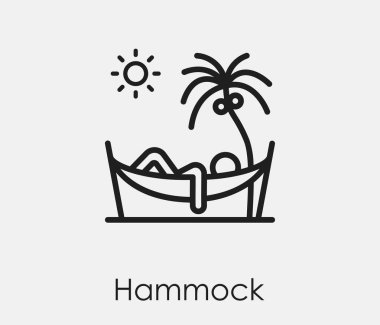 Hamak vektör simgesi. Satır Sanat Biçimi Tasarım, Sunum, Web Sitesi veya Uygulama Elementleri Sembolü. Hesap makinesi sembolü çizimi. Piksel vektör grafikleri. 