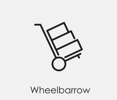 El arabası vektör simgesi. Satır Sanat Biçimi Tasarım, Sunum, Web Sitesi veya Uygulama Elementleri Sembolü. Sembol çizimi. Piksel vektör grafikleri. 