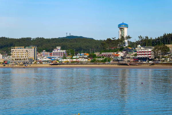 stock image view of the coastal city beach in the summer. Mallipo beach Taean gun city in South Korea 26.06.2023