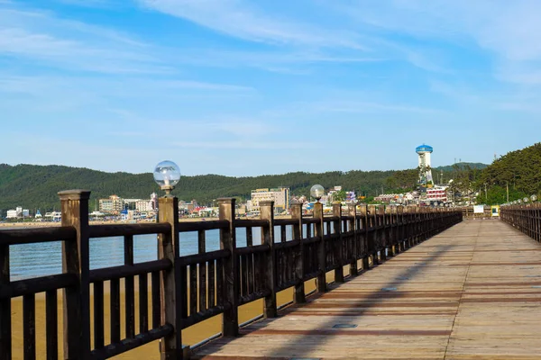 夏天的海滨城市海滩景观 Marlipo海滩Taean Gun City在韩国26 2023 — 图库照片