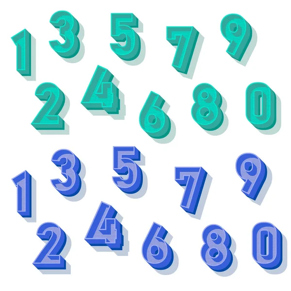Číslo Vektoru Jako Vyrobeno Grafickým Designem Vektoru Zelenou Modrou Barvou — Stockový vektor