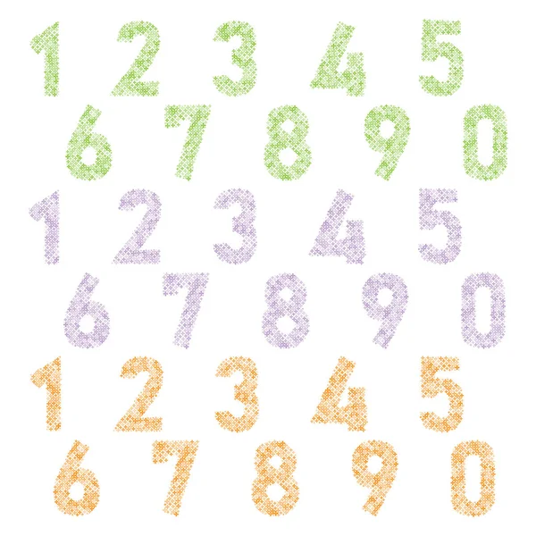Číslo Jedna Nula Barevným Květem Vektorovém Stylu Designu Kolekce Čísla — Stockový vektor