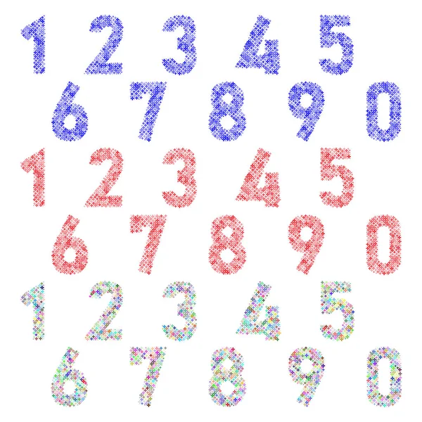 Číslo Jedna Nula Barevným Květem Vektorovém Stylu Designu Kolekce Čísla — Stockový vektor