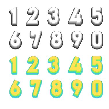 Bir, iki, üç, dört, beş, altı, yedi, sekiz, dokuz ve sıfırdaki kalça stili sayısı. Tüm kalça grafik tasarım renkleri vektörde ve arka planda kullanılabilir, poster, baskı, logo, kutlama, matematik ve modern stilde.