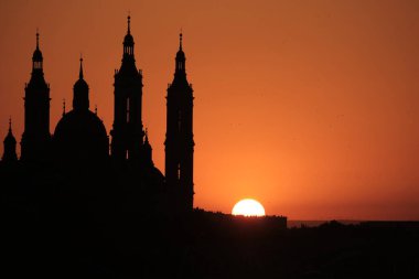 Zaragoza şehri manzarası, İspanya