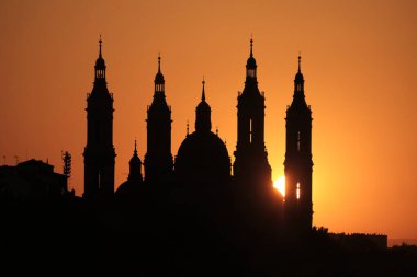 Zaragoza şehri manzarası, İspanya