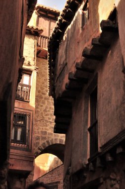 Ortaçağ şehri Albarakin 'in sokak manzarası