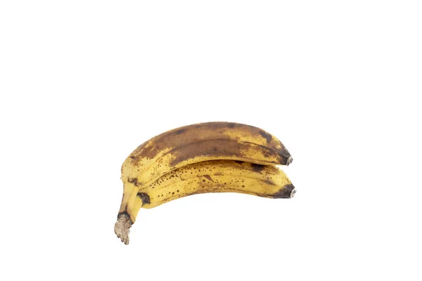 Спелые Бананы Изолированы Белом Фоне Принято Горизонталь — стоковое фото