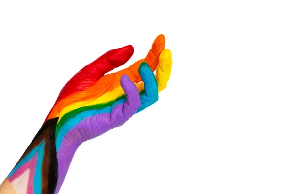 Gay Pride Rainbow Hand Colors — Stock Photo, Image
