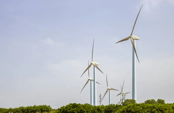Альбасете Кастилія Манча Іспанія 2023 Вітрові Енергетичні Вітряки Вітрові Турбіни Стокове Зображення