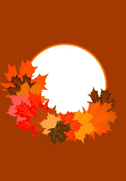 Herbstkarte Mit Kopierraum Mit Blättern Rot Und Brauntönen — Stockfoto